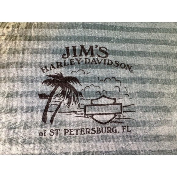 Vintage Harley Davidson Womens XL Burn Out Graphic T Shirt Blue‎ Floral Paisley - Picture 4 of 10